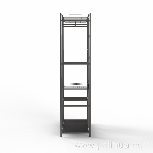 Cloth storage rack metal shelves